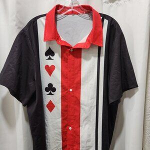 Men's Card suite red and black polo size XL